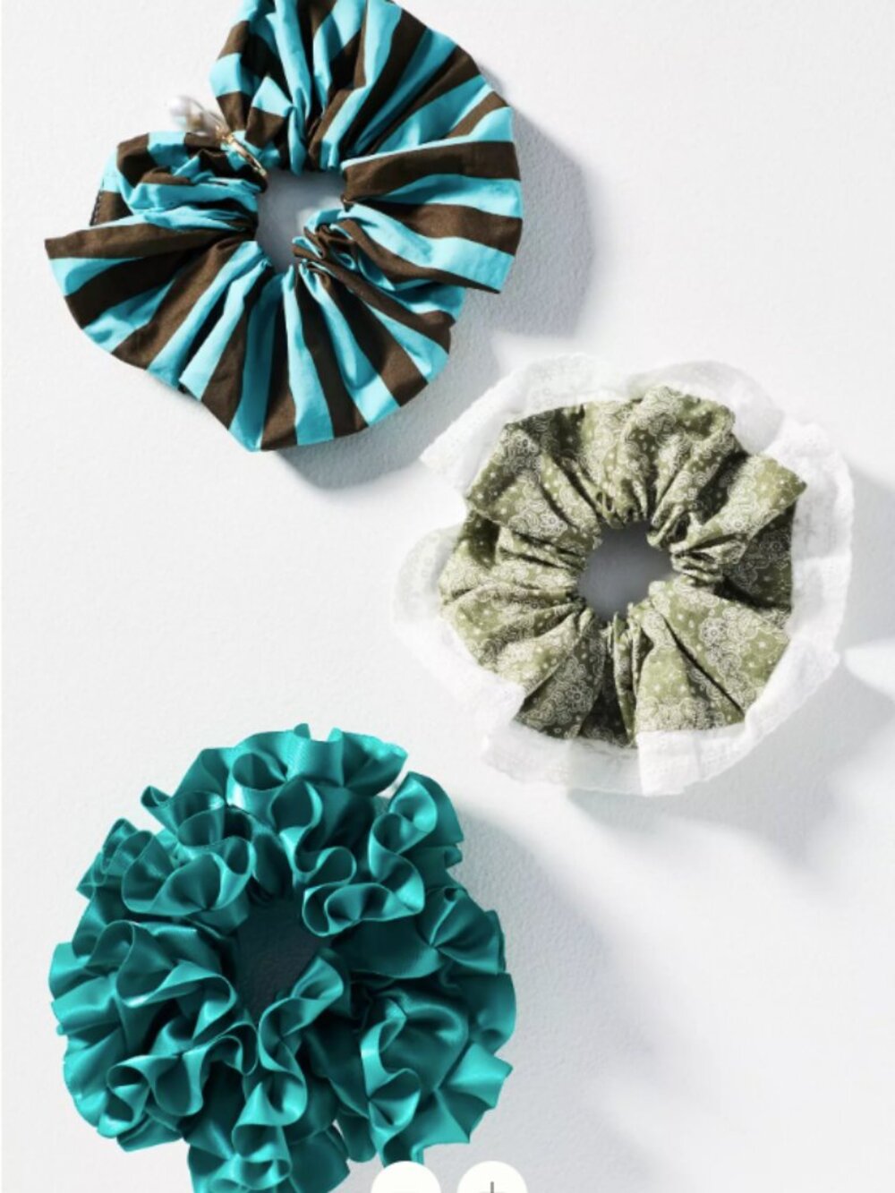 Anthropologie Textured Scrunchies, Set of 3 - NWT